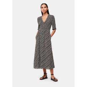 Whistles Diagonal Ripple Shirred Dress